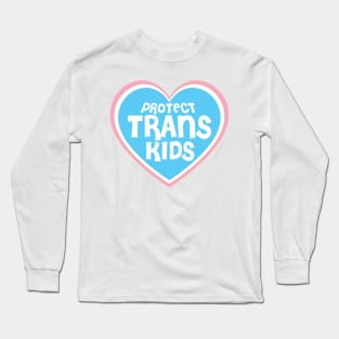 Protect Trans Kids - Heart Blue Pride Long Sleeve T-Shirt